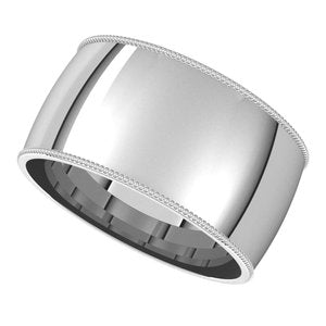 Sterling Silver 10 mm Milgrain Half Round Comfort Fit Band Size 10.5 - BN & CO JEWELRY