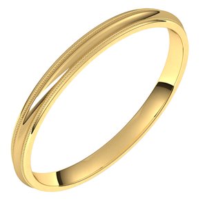 14K Yellow 2 mm Milgrain Half Round Comfort Fit Band Size 5.5 - BN & CO JEWELRY