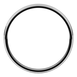 14K White 2.5 mm Milgrain Half Round Comfort Fit Band Size 5 - BN & CO JEWELRY