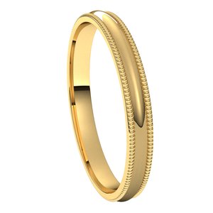 14K Yellow 2.5 mm Milgrain Half Round Comfort Fit Band Size 5.5 - BN & CO JEWELRY