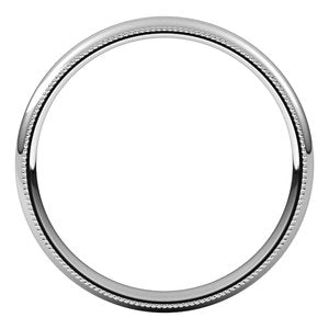 14K White 3 mm Milgrain Half Round Comfort Fit Light Band Size 7 - BN & CO JEWELRY