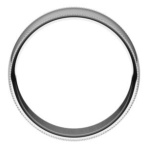 14K White 7 mm Milgrain Half Round Light Band - BN & CO JEWELRY