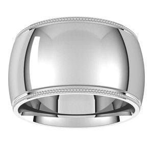 Sterling Silver 12 mm Milgrain Half Round Comfort Fit Band Size 11 - BN & CO JEWELRY