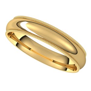 14K Yellow 4 mm Milgrain Half Round Comfort Fit Band Size 10.5 - BN & CO JEWELRY