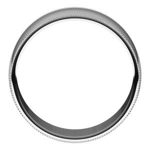 14K White 8 mm Milgrain Half Round Light Band Size 10 - BN & CO JEWELRY