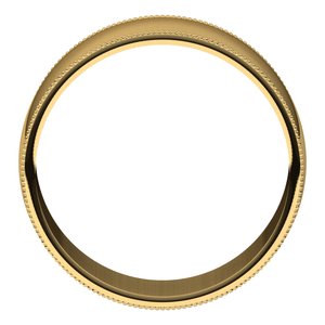 18K Yellow 8 mm Milgrain Half Round Light Band Size 9 - BN & CO JEWELRY