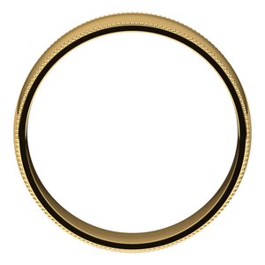 14K Yellow 6 mm Milgrain Half Round Comfort Fit Light Band Size 11 - BN & CO JEWELRY