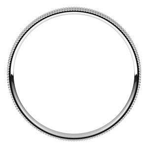 14K White 2.5 mm Milgrain Flat Comfort Fit Band Size 9.5 - BN & CO JEWELRY