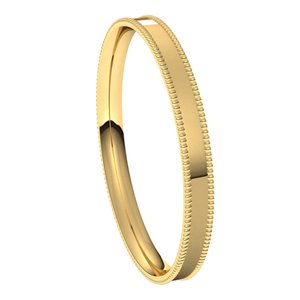 14K Yellow 2.5 mm Milgrain Flat Comfort Fit Band Size 7 - BN & CO JEWELRY
