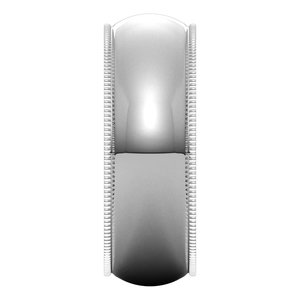 10K White 7 mm Milgrain Half Round Comfort Fit Band - BN & CO JEWELRY