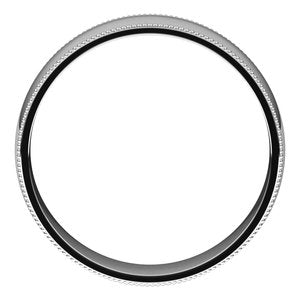 14K White 5.5 mm Milgrain Half Round Comfort Fit Band Size 7 - BN & CO JEWELRY