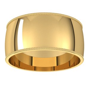 14K Yellow 9 mm Milgrain Half Round Comfort Fit Band Size 9 - BN & CO JEWELRY