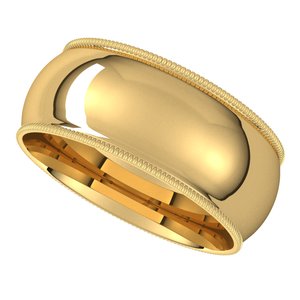 Milgrain Half Round Comfort Fit Light Bands - BN & CO JEWELRY