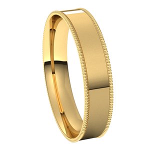 18K Yellow 4 mm Milgrain Flat Comfort Fit Band Size 13.5 - BN & CO JEWELRY