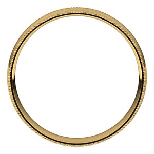14K Yellow 4 mm Milgrain Half Round Comfort Fit Light Band Size 10.5 - BN & CO JEWELRY