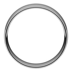 10K White 7 mm Milgrain Half Round Comfort Fit Light Band - BN & CO JEWELRY
