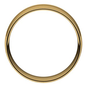 14K Yellow 7 mm Milgrain Half Round Comfort Fit Light Band - BN & CO JEWELRY