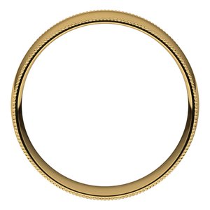 14K Yellow 6 mm Milgrain Half Round Comfort Fit Light Band Size 11 - BN & CO JEWELRY