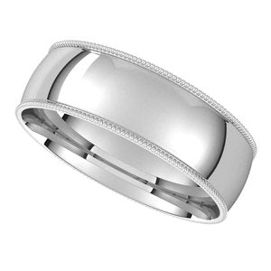 10K White 6 mm Milgrain Light Comfort Fit Band Size 6 - BN & CO JEWELRY