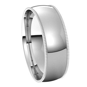 10K White 6 mm Milgrain Light Comfort Fit Band Size 6 - BN & CO JEWELRY