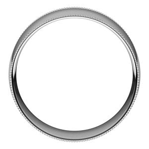 14K White 8 mm Milgrain Half Round Comfort Fit Light Band Size 11.5 - BN & CO JEWELRY