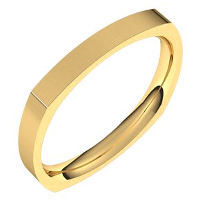 14K Yellow 2.5 mm Square Comfort Fit Band Size 6 - BN & CO JEWELRY