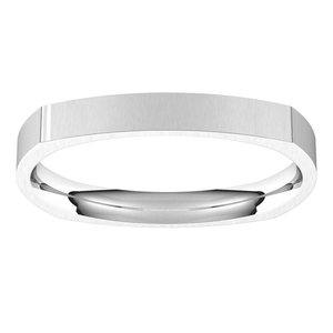 14K White 2.5 mm Square Comfort Fit Band Size 5 - BN & CO JEWELRY
