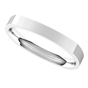 14K White 2.5 mm Square Comfort Fit Band Size 7 - BN & CO JEWELRY