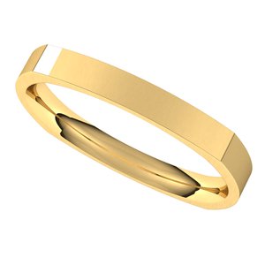 14K Yellow 2.5 mm Square Comfort Fit Band Size 5.5 - BN & CO JEWELRY