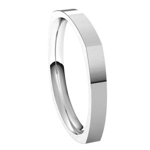 14K White 2.5 mm Square Comfort Fit Band Size 5 - BN & CO JEWELRY