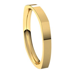 14K Yellow 2.5 mm Square Comfort Fit Band Size 5.5 - BN & CO JEWELRY