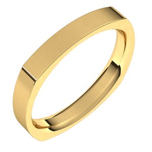 14K Yellow 3 mm Square Comfort Fit Band Size 9 - BN & CO JEWELRY