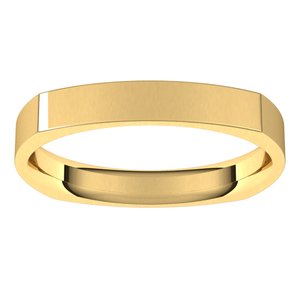 14K Yellow 3 mm Square Comfort Fit Band Size 9 - BN & CO JEWELRY