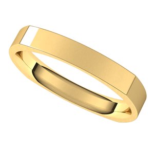 14K Yellow 3 mm Square Comfort Fit Band Size 9 - BN & CO JEWELRY