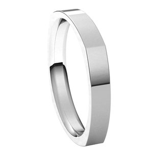 14K White 3 mm Square Comfort Fit Band Size 6 - BN & CO JEWELRY