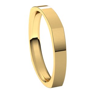 14K Yellow 3 mm Square Comfort Fit Band Size 9 - BN & CO JEWELRY