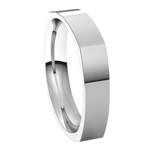 14K White 4 mm Square Comfort Fit Band Size 15 - BN & CO JEWELRY