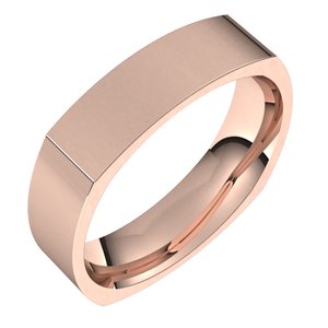 14K Rose 5 mm Square Comfort Fit Band Size 10 - BN & CO JEWELRY