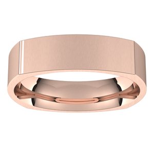 14K Rose 5 mm Square Comfort Fit Band Size 10 - BN & CO JEWELRY