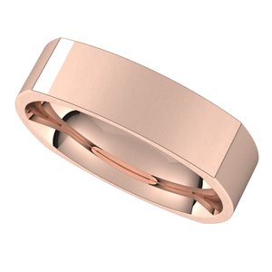 14K Rose 5 mm Square Comfort Fit Band Size 9 - BN & CO JEWELRY