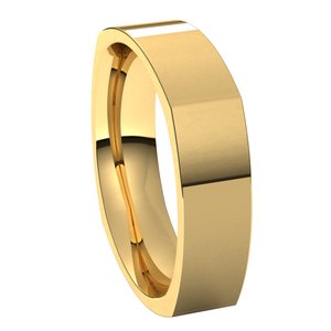 14K Yellow 5 mm Square Comfort Fit Band Size 8.5 - BN & CO JEWELRY