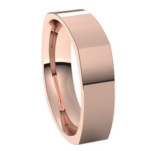 14K Rose 5 mm Square Comfort Fit Band Size 10 - BN & CO JEWELRY