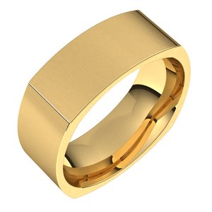 14K Yellow 7 mm Square Comfort Fit Band - BN & CO JEWELRY