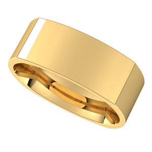 10K Yellow 7 mm Square Comfort Fit Band - BN & CO JEWELRY