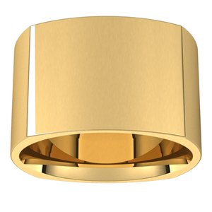 18K Yellow 12 mm Square Comfort Fit Band Size 5 - BN & CO JEWELRY