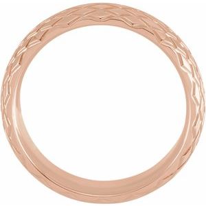 14K Rose 6 mm Rhombus Patterned Band Size 9.5 - BN & CO JEWELRY