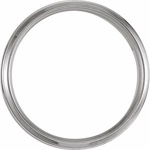 Sterling Silver 7 mm Beveled-Edge Band with Satin Finish - BN & CO JEWELRY