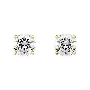 14K Yellow 6 mm Round Imitation White Cubic Zirconia Stud Earrings - BN & CO JEWELRY