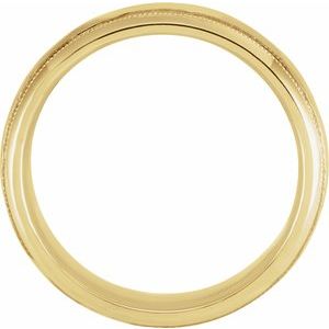 14K Yellow 6 mm Half Round Band with Hammered Texture & Milgrain Size 12.5 - BN & CO JEWELRY