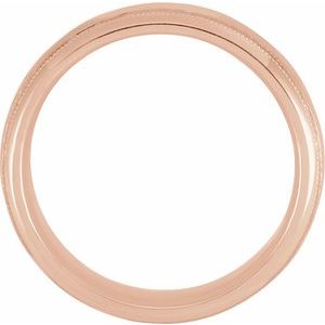 10K Rose 6 mm Half Round Band with Hammered Texture & Milgrain Size 9 - BN & CO JEWELRY